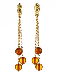 Серьги из янтаря "Каскад" 03-1228