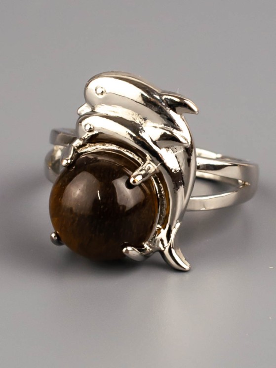 Кольцо из тигрового глаза "Радость" 04-840