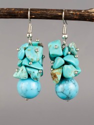 Серьги из бирюзы "Созвучие" 03-1562