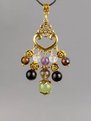 Кулон-оберег со шнурком  "7 Камней - от Сглаза" пд-1101