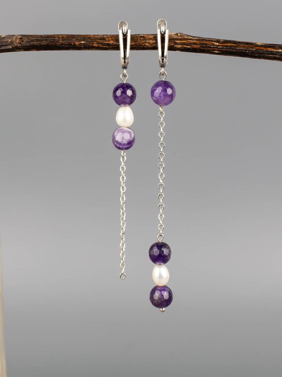 Серьги из аметиста "Артистка" 03-1698