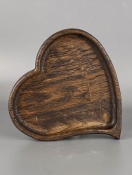 Тарелка из дерева дуб 14,5х15 см "Сердце" 54-189