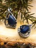 Серьги из кошачьего глаза "Тамара" сг-129-КГС
