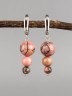 Серьги "Капель" родонит нс-7979