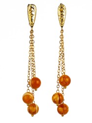 Серьги из янтаря "Каскад" 03-1229