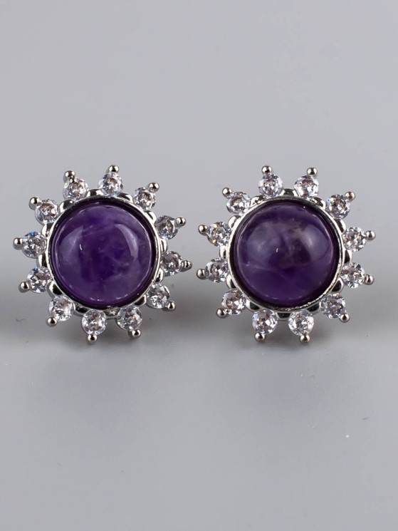 Серьги-пусеты из аметиста "Радость" 03-1300