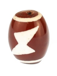 Бусина из сердолика "Дзи 5 Глаз с Молнией" пдв-1010