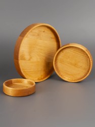 Набор тарелок из дерева береза d 7, 10, 15 см (3 шт) 54-040