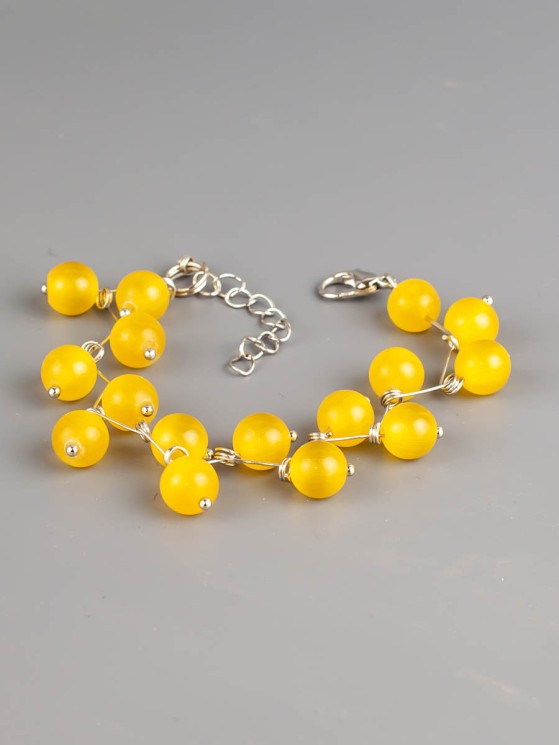 Браслет из кошачьего глаза "Ёлочка" 02-1131