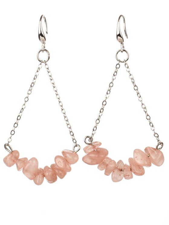 Серьги из розового кварца "Атлантида" с9205