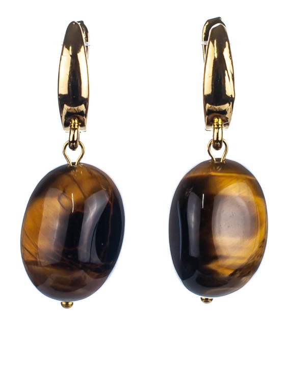 Серьги из тигрового глаза "Настроение" 03-1178