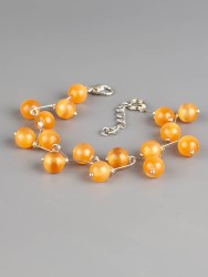 Браслет из кошачьего глаза "Ёлочка" 02-1132