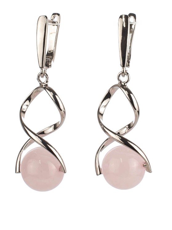 Серьги из розового кварца "Амелия" 03-814