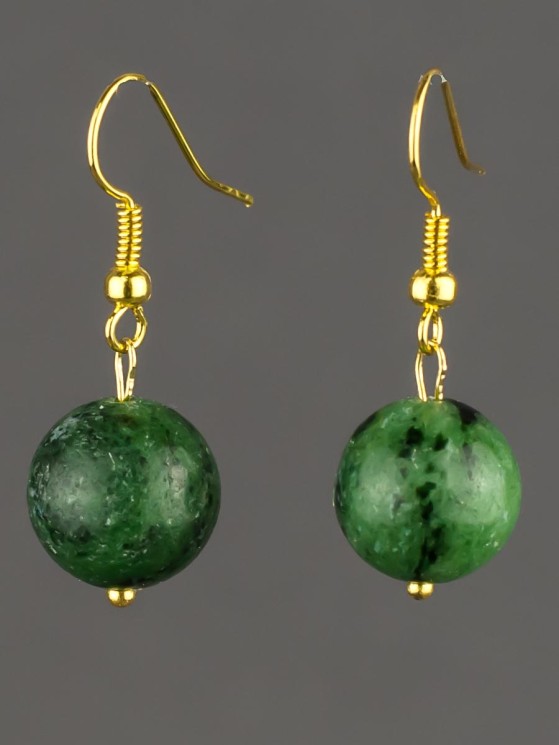 Серьги "Классика 12" цоизит с8505