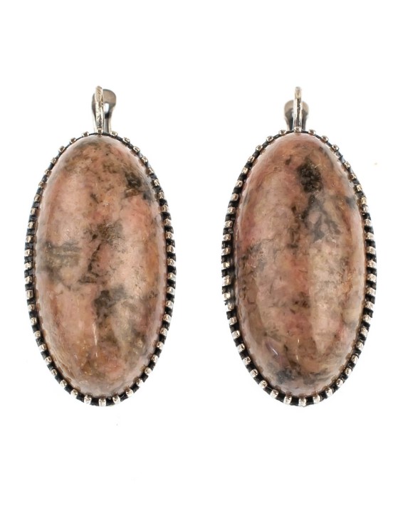 Серьги из родонита "Виолетта" сг-064-РД