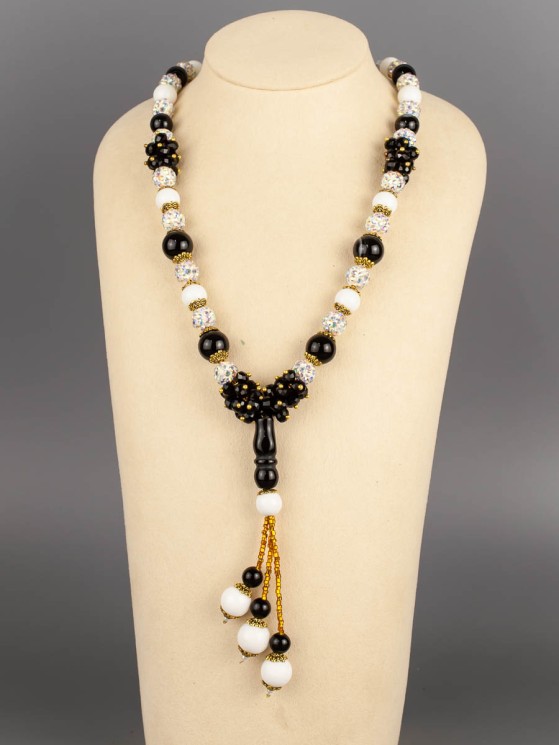 Бусы из агата "День-Ночь" 01-757