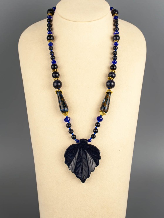 Бусы из авантюрина "Сердце океана" 10-223