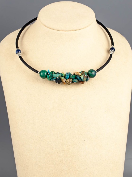 Колье из хризоколлы "Мелодия" 01-1233