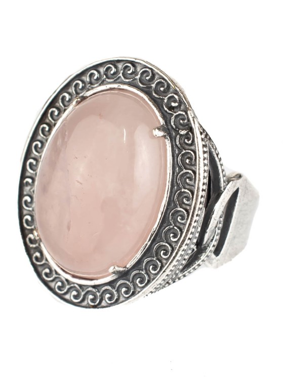 Кольцо из розового кварца "Афина" кг-071-КР