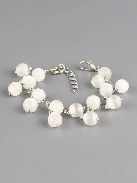 Браслет из кошачьего глаза "Ёлочка" 02-1134