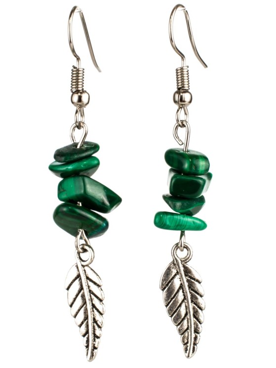 Серьги из малахита "Сантия" с9061