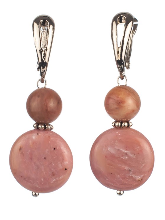 Серьги из родонита "Мадлена" 03-1361