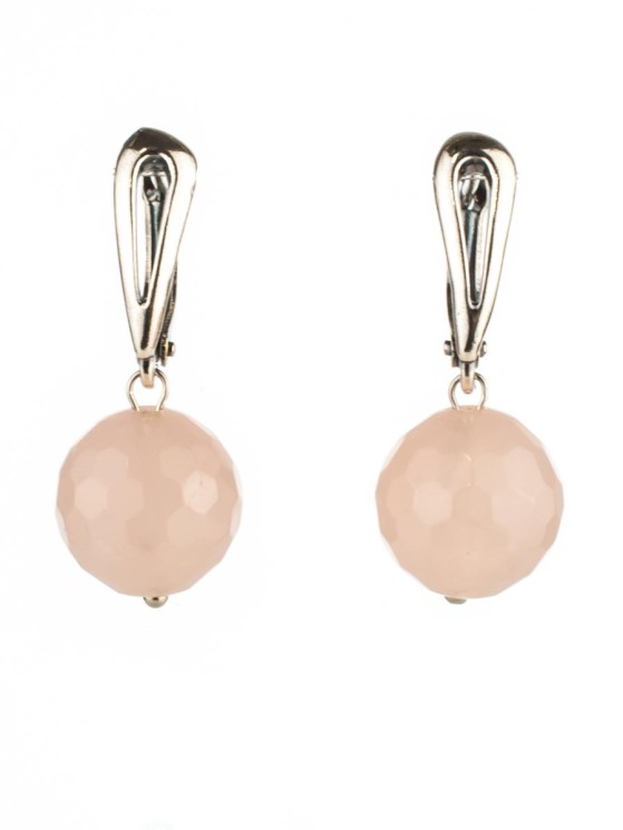 Серьги из розового кварца "Априори 12" с8870