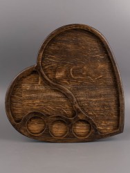 Менажница из дерева дуб "Сердце" 25-26 см 54-095