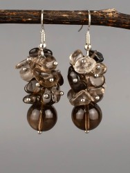 Серьги из раухтопаза "Созвучие" 03-1567