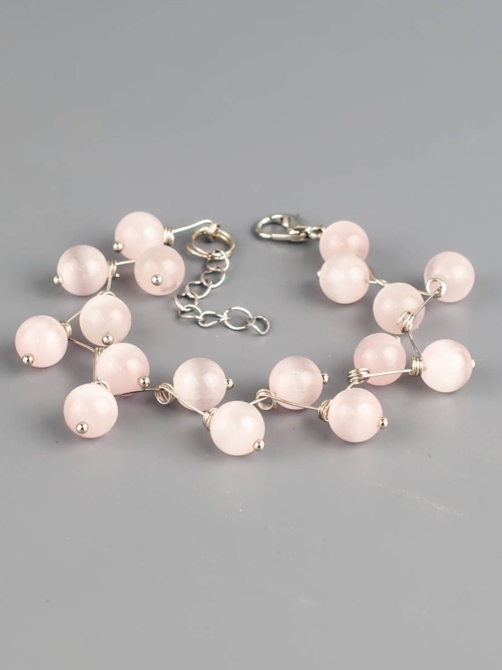 Браслет из кошачьего глаза "Ёлочка" 02-1135