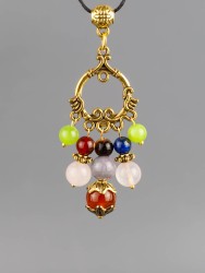 Кулон-оберег со шнурком  "7 Камней - Дева" пд-1106