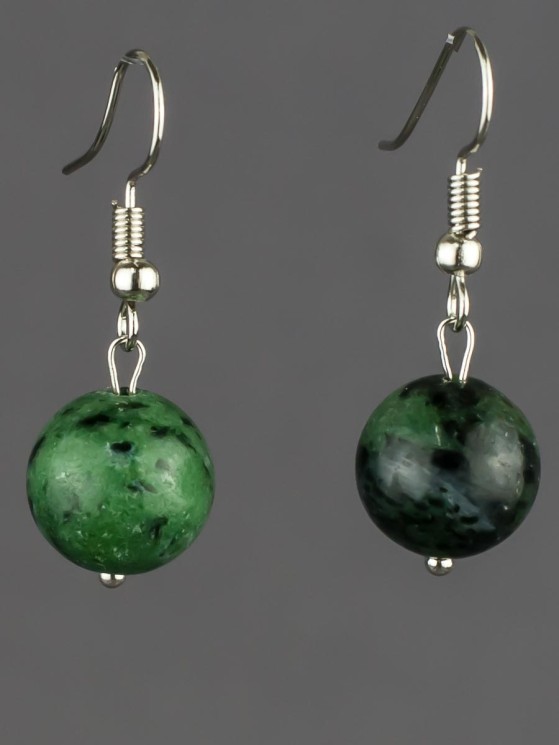 Серьги "Классика 12" цоизит с8507