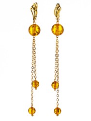 Серьги из янтаря "Артистка" 03-1234