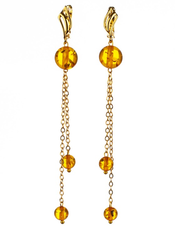 Серьги из янтаря "Артистка" 03-1234