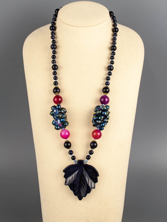 Бусы из авантюрина "Сердце океана" 10-222