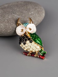 Брошь из страз "Филин" бшс-5150