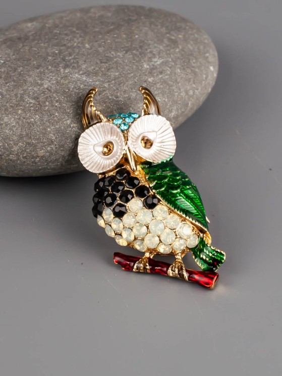 Брошь из страз "Филин" бшс-5150