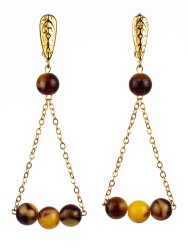 Серьги из янтаря "Артистка" 03-1235