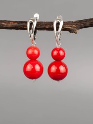 Серьги «Дарина 2» иск. Коралл нс-7986а