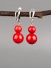 Серьги «Дарина 2» иск. Коралл нс-7986а