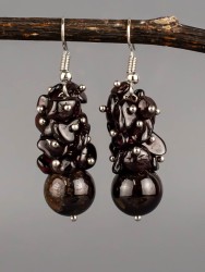 Серьги из граната "Созвучие" 03-1570