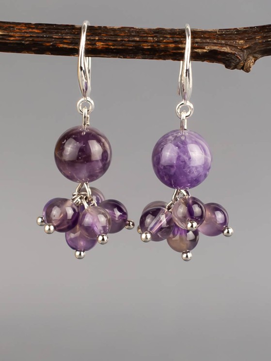Серьги из аметиста "Гармония" 03-1617