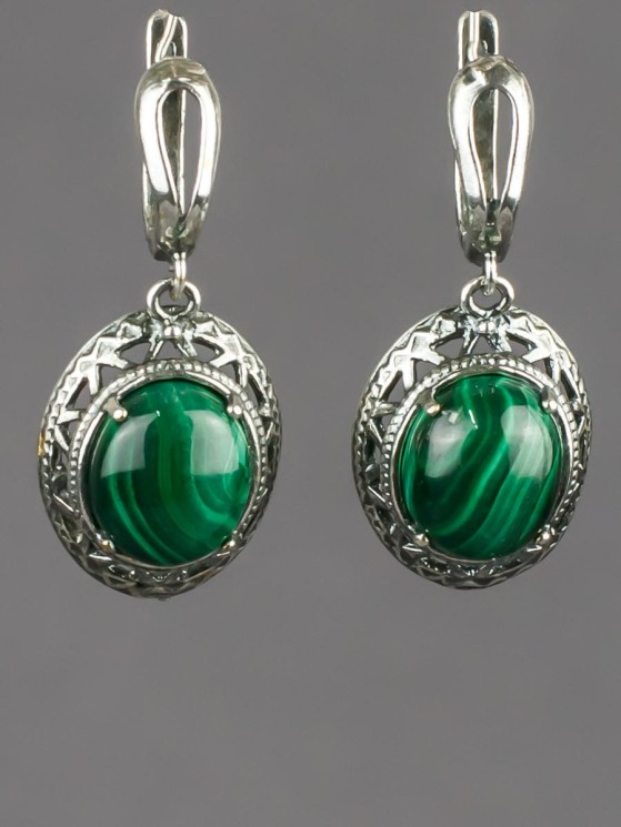 Серьги «Ренессанс» Малахит сс-8568