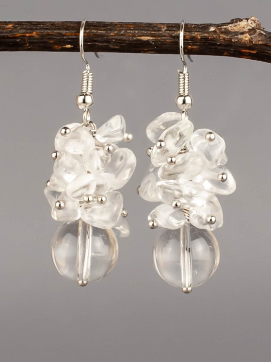 Серьги из горного хрусталя "Созвучие" 03-1571