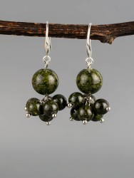 Серьги из змеевика "Гармония" 03-1618