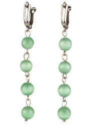 Серьги из кошачьего глаза "Ручеёк" с9351