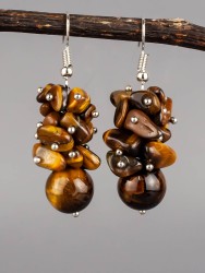 Серьги из тигрового глаза "Созвучие" 03-1572