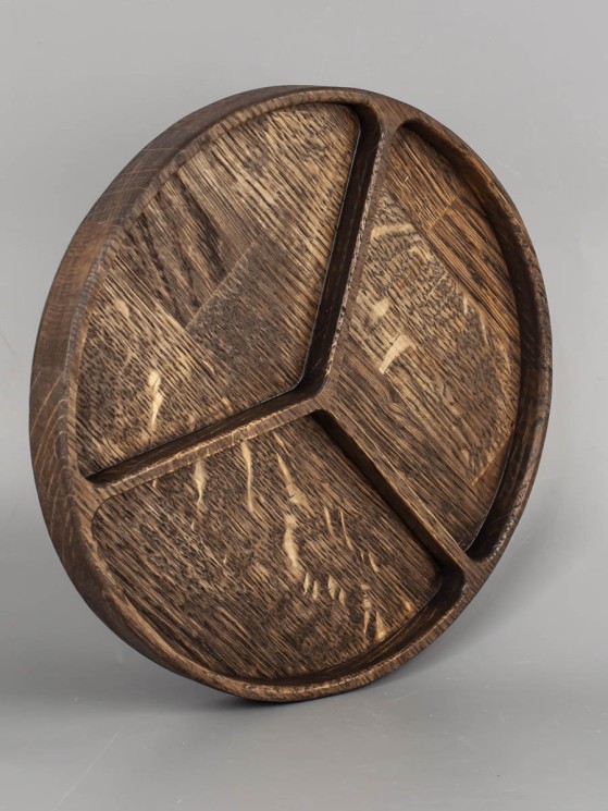 Менажница из дерева дуб d 24,5 см 54-169