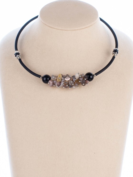 Колье из агата "Мелодия" 01-646