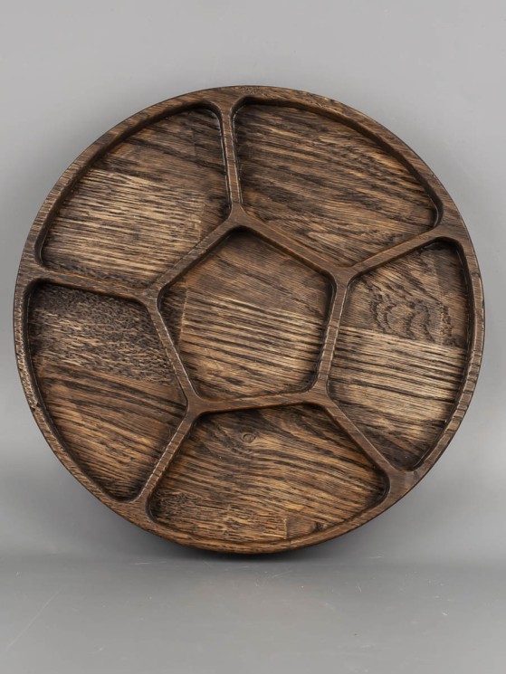 Менажница из дерева дуб d 24,5 см 54-170